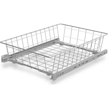 Šatní skříň In-Design Výsuvný šatní koš na oblečení výška 120 mm šedá Šířka koše (mm): 335 mm, Minimální nastavitelná šířka: 355 mm, Maximální nastavitelná šířka: 410 mm