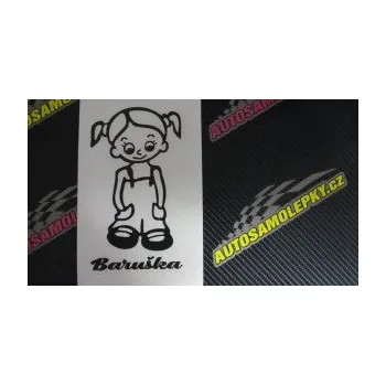 Samolepicí dekorace na vozidlo Dítě v autě 008 pravá holka v kapsáčích (16 - růžová) SAMOLEPKA NA AUTO, NÁLEPKA, FÓLIE, POLEP, TUNING, VLASTNÍ TEXT, TISK, AUTOSAMOLEPKY.cz, POLEPY, OBRÁZEK, LOGO, 3D STICKERS