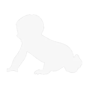 samolepka Dítě v autě 025 levá miminko silueta (09 - bílá) SAMOLEPKA NA AUTO, NÁLEPKA, FÓLIE, POLEP, TUNING, VLASTNÍ TEXT, TISK, AUTOSAMOLEPKY.cz, POLEPY, OBRÁZEK, LOGO, 3D STICKERS