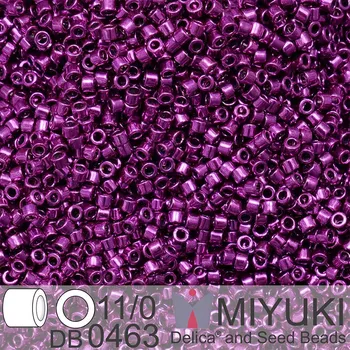Korálek Korálky Miyuki Delica 11/0. Barva Dyed Nickel Plated Dark Magenta DB0463. Balení 5g.