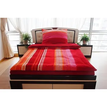 Povlečení Povlečení mikroplyš - Pruhy červené 140x200, 70x90