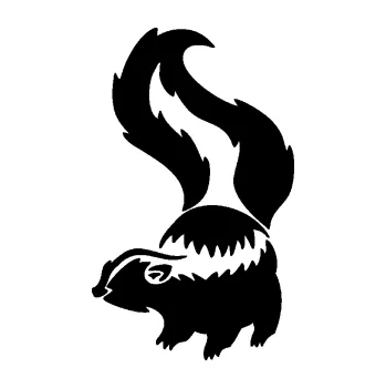 Samolepící dekorace SAMOLEPKA Tchoř 002 levá zvednutý ocas (01 - černá) NA AUTO, NÁLEPKA, FÓLIE, POLEP, TUNING, VLASTNÍ TEXT, TISK, AUTOSAMOLEPKY.cz, POLEPY, OBRÁZEK, LOGO, SAMOLEPKY