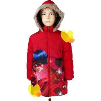 Dívčí bunda SETINO Zimní bunda - kabát KOUZELNÁ BERUŠKA červený, vel. 104