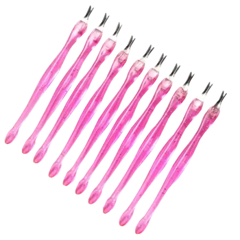 Umělé nehty Seřezávač (Odstraňovač) nehtové kůžičky růžový se třpytkami 1ks