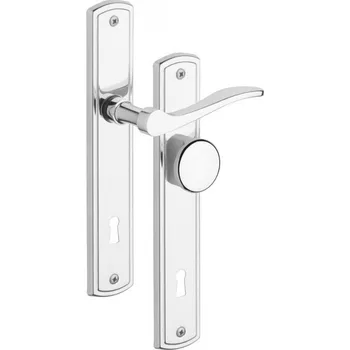 Dveřní kování Rostex Terno štítové dveřní kování - klika - knoflík pro klíč 72mm Cr