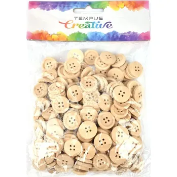 Knoflíky dřevěné 1,8 cm natural 200 ks