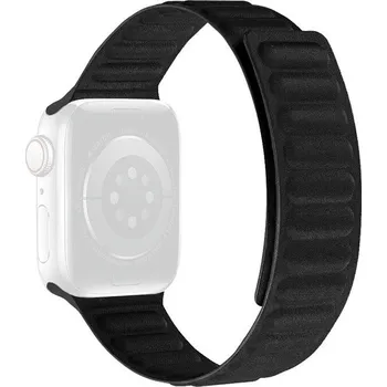 Řemínek na hodinky Textilní řemínek Ricardo (pro Apple Watch 42/44/45/49mm), černý, magnetický