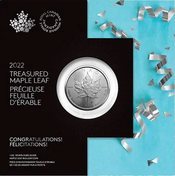 Stříbrná mince Maple Leaf Gratulace 1 oz BU 2022