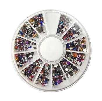 Umělé nehty Ozdoby na nehty - karusel plastové kamínky mix