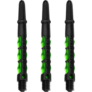 Příslušenství pro šipky Násadky Carbon ST Harrows green midi (Carbonové násadky černé kombinované se zelenou barvou)