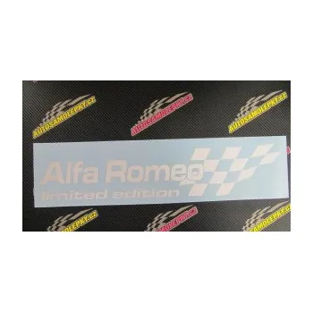 Polep vozidla SAMOLEPKA Alfa Romeo limited edition pravá (09 - bílá) NA AUTO, NÁLEPKA, FÓLIE, POLEP, TUNING, VLASTNÍ TEXT, TISK, AUTOSAMOLEPKY.cz, POLEPY, OBRÁZEK, LOGO, SAMOLEPKY