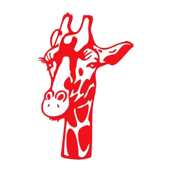 Samolepící dekorace SAMOLEPKA Žirafa 001 levá (10 - červená) NA AUTO, NÁLEPKA, FÓLIE, POLEP, TUNING, VLASTNÍ TEXT, TISK, AUTOSAMOLEPKY.cz, POLEPY, OBRÁZEK, LOGO, SAMOLEPKY