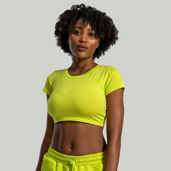 Dámské tričko STRIX Dámské triko Essential CropTop Chartreuse L