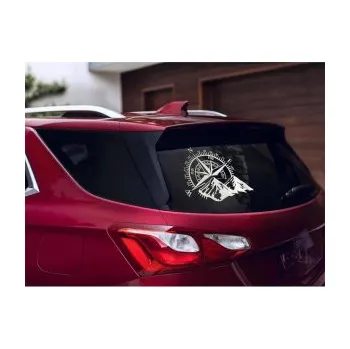 Samolepící dekorace SAMOLEPKA Kompas 002 levá hory (23 - tmavě modrá) NA AUTO, NÁLEPKA, FÓLIE, POLEP, TUNING, VLASTNÍ TEXT, TISK, AUTOSAMOLEPKY.cz, POLEPY, OBRÁZEK, LOGO, SAMOLEPKY