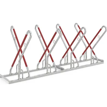stojan na kolo Opěrný stojan na jízdní kola 0518 XBF, plastové opláštění, š 2160 mm, 8x parkovací místo