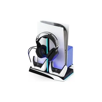 Hra pro PlayStation 5 DLX+ LED Multi Function Charger Tower standard - White (PS5)