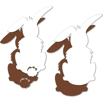 Výřez zajíc, mix, 12 ks