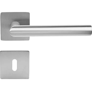 Dveřní kování Dveřní kování RICHTER RK.CML-FORM (NEREZ), klika/klika, hranatá rozeta, Hranatá rozeta s WC sadou, RICHTER Nerez matný