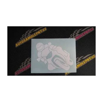 Samolepící dekorace SAMOLEPKA Motorka 001 levá silniční motorky (09 - bílá) NA AUTO, NÁLEPKA, FÓLIE, POLEP, TUNING, VLASTNÍ TEXT, TISK, AUTOSAMOLEPKY.cz, POLEPY, OBRÁZEK, LOGO, SAMOLEPKY