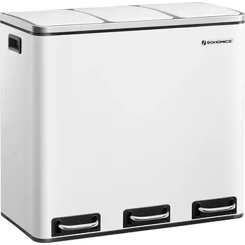 Odpadkový koš SONGMICS Koš na tříděný odpad z plastu a oceli 3x 18 l