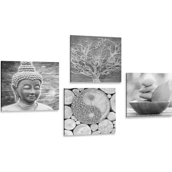 Obraz Dovido Set obrazů černobílá harmonie