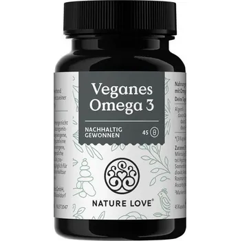 Přírodní produkt Nature Love Veganské Omega 3 olej z řas, 45 kapslí