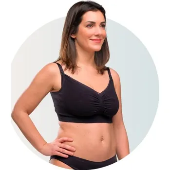 Těhotenská podprsenka CARRIWELL Organic mateřská a kojící podprsenka - PŘÍRODNÍ ČERNÁ 2024 Velikost: M