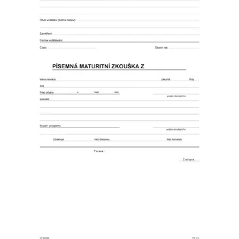 Písemná maturitní zkouška -obal (na žáka )
