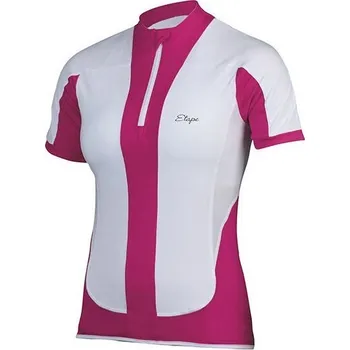 cyklistický dres Dres na kolo ETAPE Fortuna dámský bílá-růžová Velikost: S