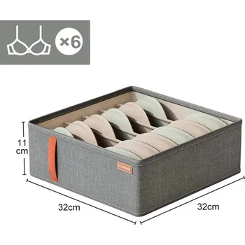 Úložný box Úložný box na spodní prádlo a doplňky | Různé velikosti - 6 mřížek-světle šedá