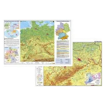 Deutschland physisch / Sachsen physisch. DUO-Schreibunterlage