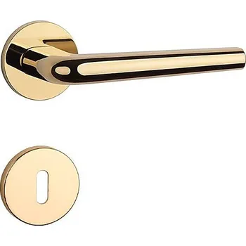 Dveřní kování Dveřní kování MP FUNKIA - R 7S (OLV PVD - Mosaz leštěná lakovaná), klika-klika, Otvor pro obyčejný klíč BB, MP OLV PVD - Mosaz leštěná lakovaná