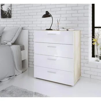 Předsíňová stěna Nábytek PEGAS s.r.o. Komoda PEDRO 501, Dub/Bílý lesk