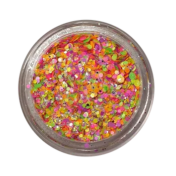 Zdobení na nehty - Fluo Neon glitter pihy color mix