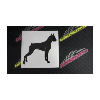 Polep vozidla SAMOLEPKA Pes 087 pravá Boxer (10 - červená) NA AUTO, NÁLEPKA, FÓLIE, POLEP, TUNING, VLASTNÍ TEXT, TISK, AUTOSAMOLEPKY.cz, POLEPY, OBRÁZEK, LOGO, SAMOLEPKY