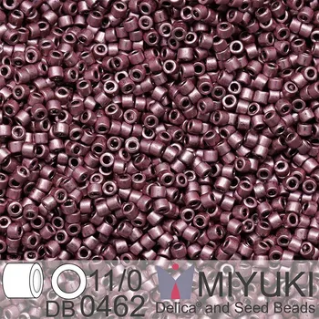 Korálek Korálky Miyuki Delica 11/0. Barva Dyed Nickel Plated Dark Mauve DB0462. Balení 5g.