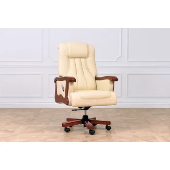 Kožené křeslo Prestige krémové