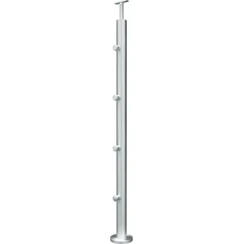 Zábradlí Hahn Steel Konfigurátor - nerezový sloupek O42,4mm - 4 x výplň O12mm, AISI 304 na nakloněnou rovinu Výška sloupku: 600mm, Umístění výplně zábradlí: Na vnitřní straně, Úhel šikminy: 40°