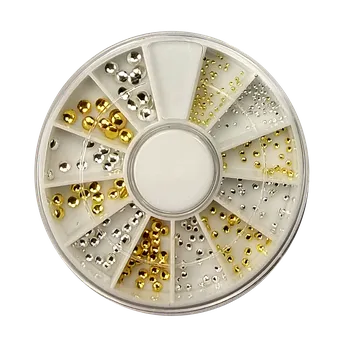 Umělé nehty Ozdoby na nehty - karusel zlato stříbrné kolečka