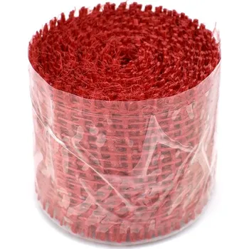 Stuha Jutová stuha červená, 4 cm x 3 m