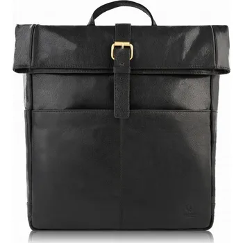 Městský batoh Paolo Peruzzi Prémiový kožený batoh na notebook PAOLO PERUZZI; černá