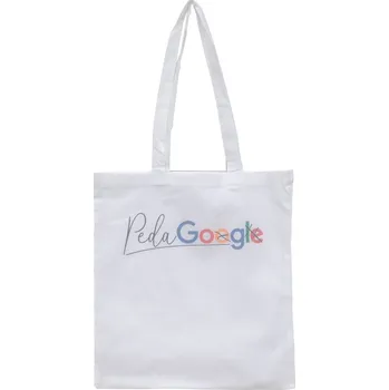 Taška plátěná, nápis: PedaGog, bílá, na rameno