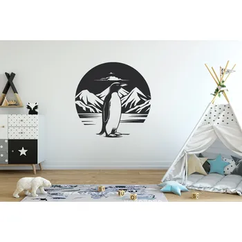 Samolepící dekorace Lepy.cz Samolepka na zeď Tučňák Velikost (šířka x výška): 50x50cm, Barevná varianta: Světle hnědá