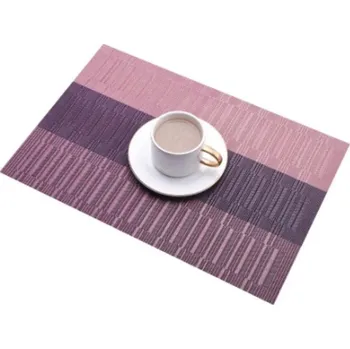 prostírání Prostírání pletené / PVC 1 kus - pruh - bordó