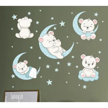 Samolepící dekorace Samolepící dekorace na zeď / méďa na obloze