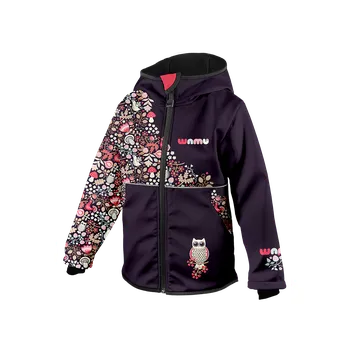 Dívčí bunda Dívčí softshellová bunda sova fialová WAMU (Dívčí zateplená bunda s fleesem)