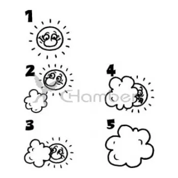 Dětské razítko Sada razítek - Sluníčko s číslicí R19