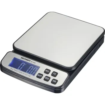 VOLTCRAFT DS-50S | VC-12453065 stolní váha | Max. váživost 50 kg, dělení 1 g | 3x baterie AAA nebo síťový adaptér