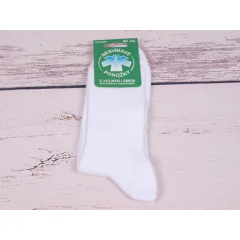 Pánské ponožky české zdravotní ponožky Props bílé nesvíravé s volným lemem velikosti ponožek: 30 ( EUR vel. 44-45)