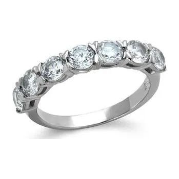 Prsten AL-0058-52 Ocelový prsten se zirkony